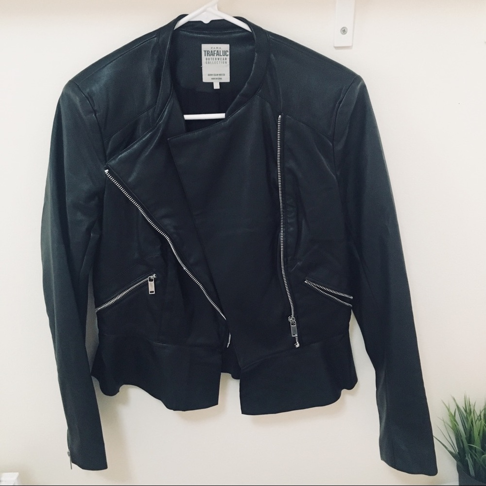 ZARA Peplum Leather Jacket